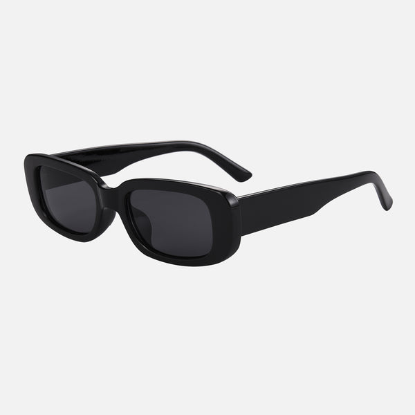 Oxen - Black - anti scratch coating, bold glasses, CE certified eyewear, oxen style sunglasses, powerful eyewear, premium sunglasses, strong shades, sturdy sunglasses, unisex sunglasses, UV400 protection - Black rectangular sunglasses with thick bold frames and dark tinted lenses.